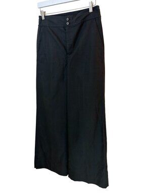 J.Crew Wide Leg Black Cotton Trousers Size 8